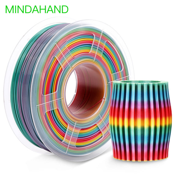 MINDAHAND 3D Printer Filament PLA Silk Rainbow 1.75mm And 3mm 1kg Spool