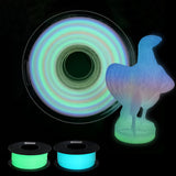 Glow In The Dark Silk PLA Rainbow 3D Printer Filament Noctilucous Rainbow
